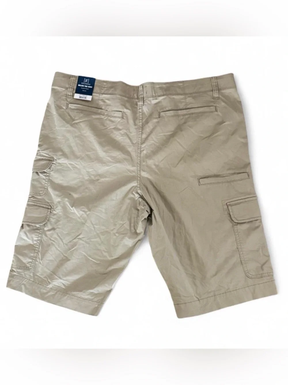 NWT George Men Size 42 Brown Bowery Messenger Cargo Shorts Below Knee Stretch 🩳 - Picture 2 of 9